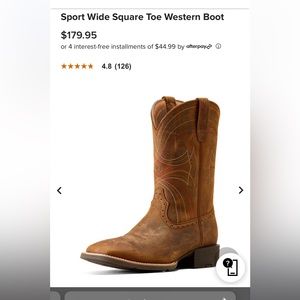 Men’s Ariat Sport Wide Square Toe Western Boots